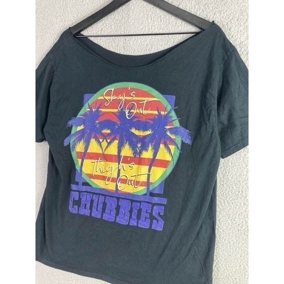 Chubbies Distressed T-Shirt Black Size 2XL Comfortable Stylish Casual Wear Tee - Picture 7 of 8